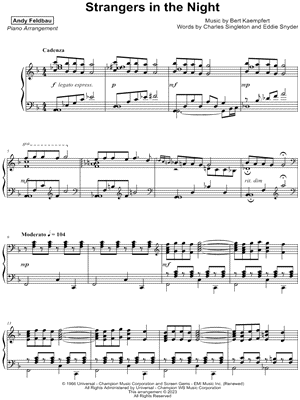 Strangers In The Night, (easy) sheet music for piano solo (PDF)