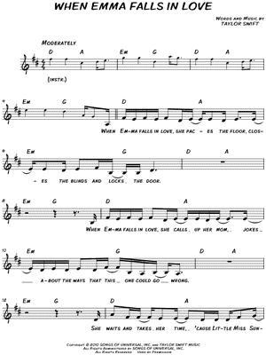 Taylor Swift Glitch Sheet Music (Leadsheet) in A Major