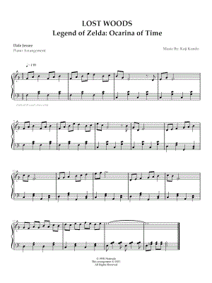 The Legend of Zelda: Ocarina of Time - Lost Woods (Saria's Song)"  Sheet Music for Piano Solo - Sheet Music Now