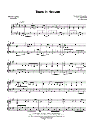 Eric Clapton - Tears In Heaven (Barbershop Quartet) Sheet music for Tenor,  Bass voice, Baritone (Men's Choir)