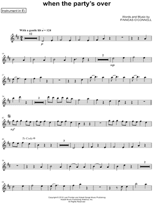 when the party's over - Eb Instrument