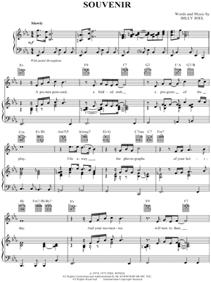 Billy Joel The Great Wall of China Sheet Music in C Major