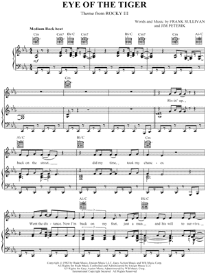 Eye of the Tiger Piano Accompaniment Sheet music for Piano (Solo) Easy