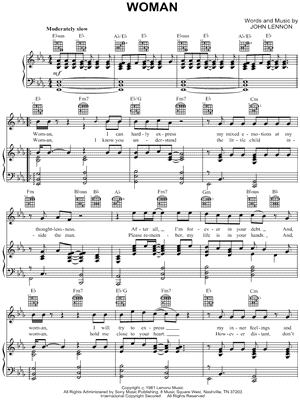 ☆ John Lennon-Woman Violin Score pdf, - Free Score Download ☆