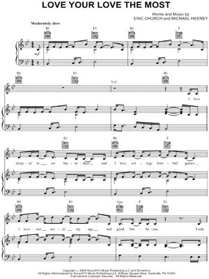Love Your Love the Most by Eric Church - Sheet Music
