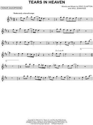 Eric Clapton Tears in Heaven Sheet Music (Trumpet Solo) in C Major -  Download & Print - SKU: MN0016812