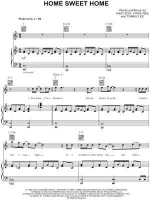 Mötley Crüe Don't Go Away Mad (Just Go Away) Sheet Music in C Major -  Download & Print - SKU: MN0154682