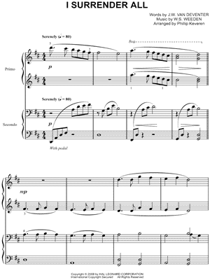 I Surrender All by Winfield S. Weeden - Sheet Music