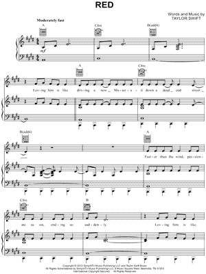 Taylor Swift Glitch Sheet Music (Leadsheet) in A Major