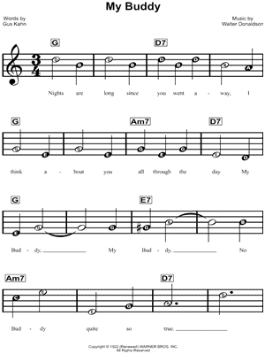 My Buddy by Walter Donaldson - Sheet Music
