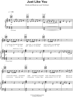 Louis Tomlinson Two of Us Sheet Music in C Major (transposable) -  Download & Print - SKU: MN0194277