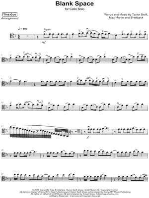 Taylor Swift Glitch - Bass Clef Instrument Sheet Music (Cello