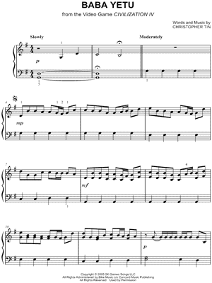 Baba Yetu from Civilization IV - Sheet Music