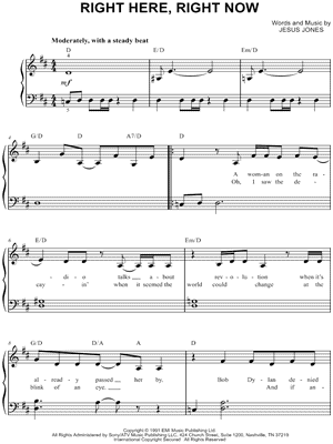Right Here, Right Now by Jesus Jones - Sheet Music