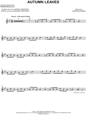 Autumn Leaves - C Instrument