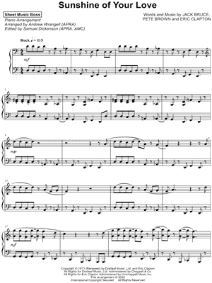Sunshine of Your Love (Lead sheet with lyrics ) Sheet music for Piano (Solo) Easy