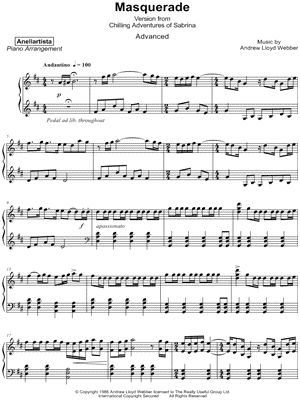 The vampire masquerade Sheet music for Piano, Violin, Guitar