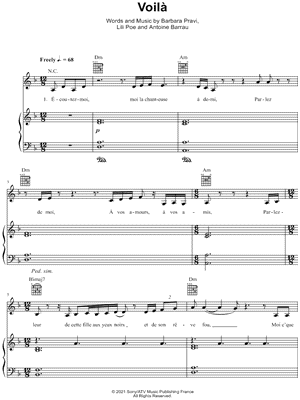 Voilà – Barbara Pravi Sheet music for Piano (Solo)