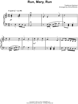 Run, Mary, Run by Artina McCain - Sheet Music