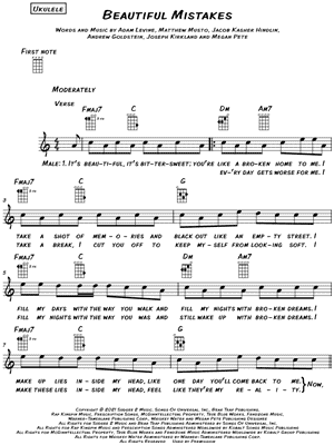 Beautiful Mistakes by Maroon 5 & Megan Thee Stallion - Sheet Music