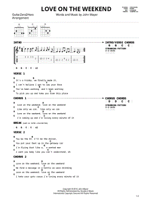 GuitarZero2Hero Faded Guitar Tab in B Minor - Download & Print - SKU:  MN0244160