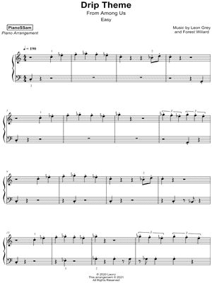 Among Drip Piano Sheet music for Piano (Solo) Easy