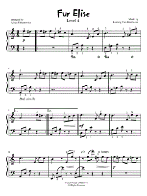 Für Elise [level 4] by Alicja Urbanowicz - Sheet Music