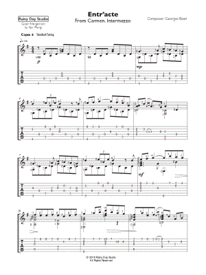 Entr'acte from Carmen (Intermezzo) by Rainy Day Studio - Sheet Music