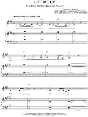 Lift me up – Rihanna Sheet music for Piano (Solo) Easy