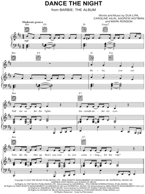 Free Dance The Night by Dua Lipa sheet music