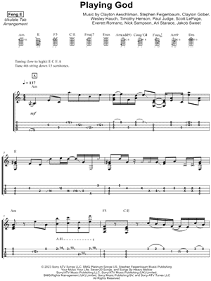 Feng E Playing God Ukulele Tab in A Minor - Download & Print - SKU:  MN0278733