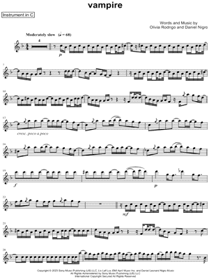 Olivia Rodrigo traitor Sheet Music (Easy Piano) in F Major