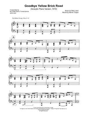 Goodbye Yellow Brick Road (Acoustic Piano Version, 1972)