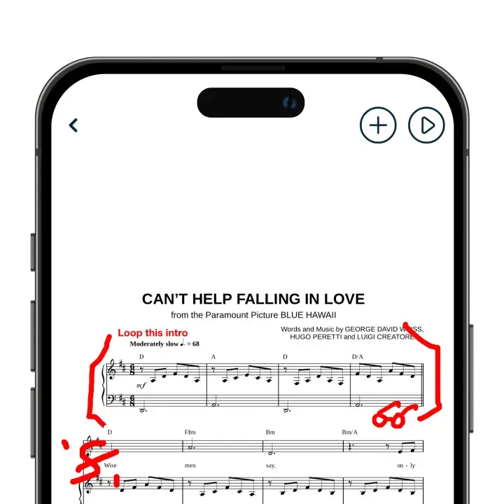 mark up sheetmusic
