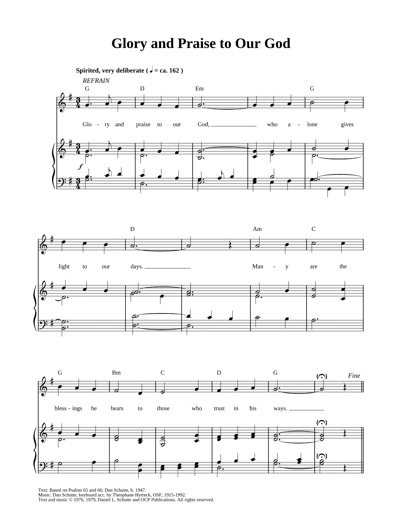 Dan Schutte "Glory and Praise To Our God" Sheet Music in G Major ...