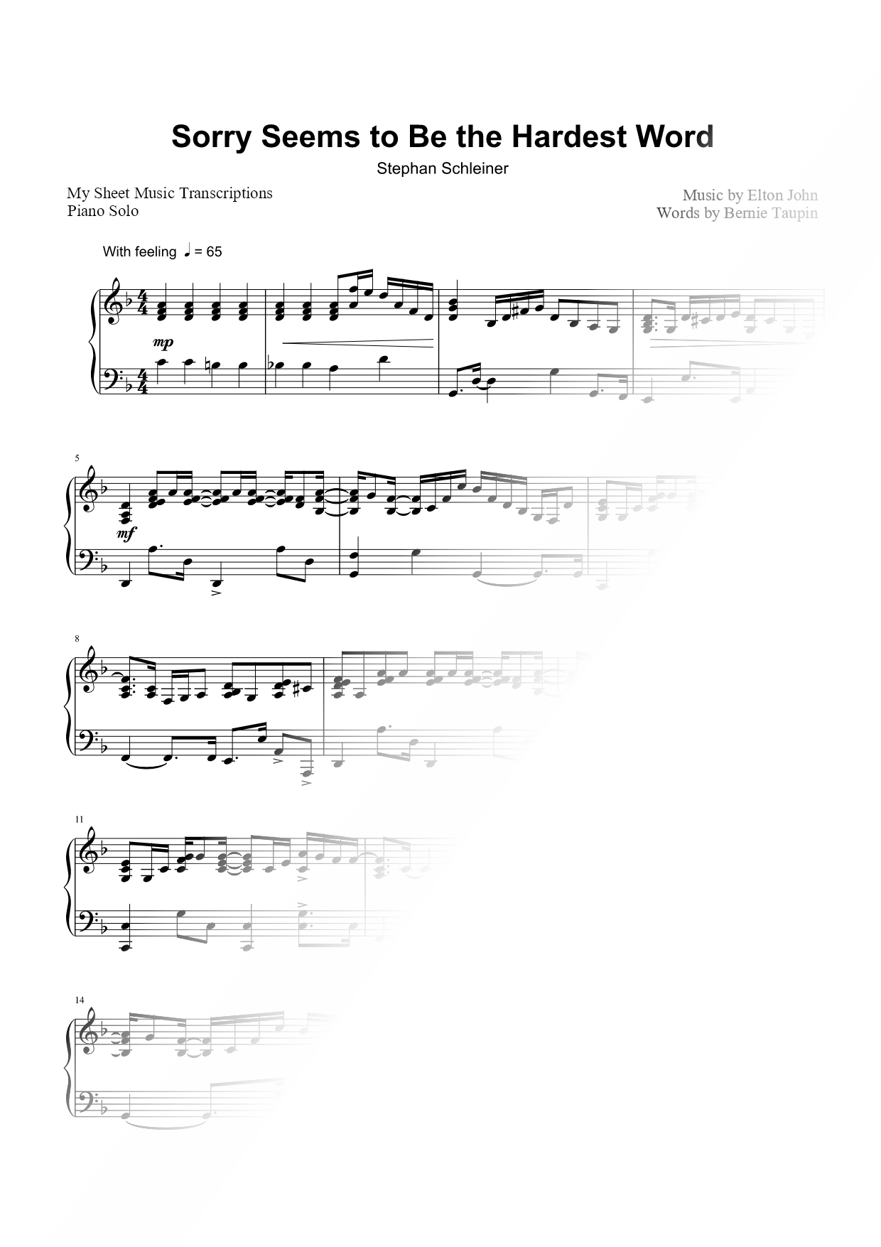 My Sheet Music Transcriptions 