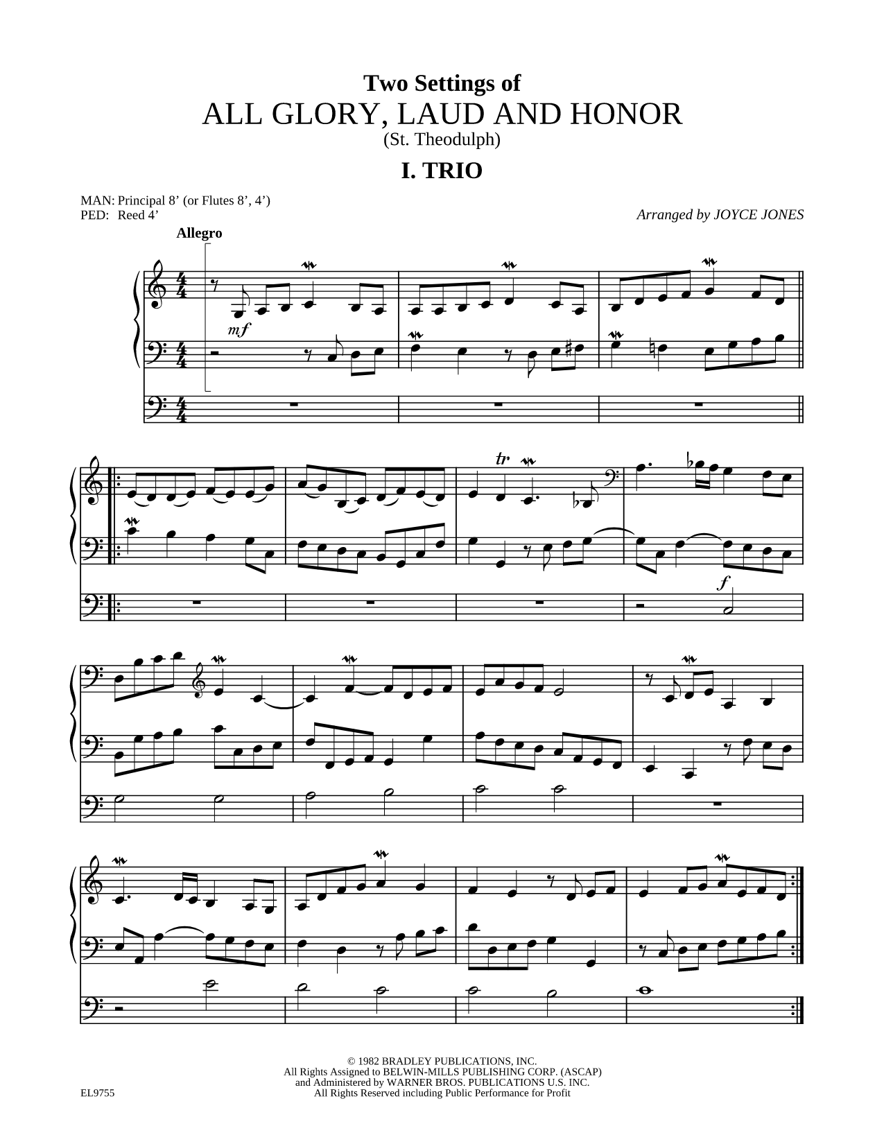 Collection: Two Settings of "All Glory, Laud and Honor" (St. Theodulph)
