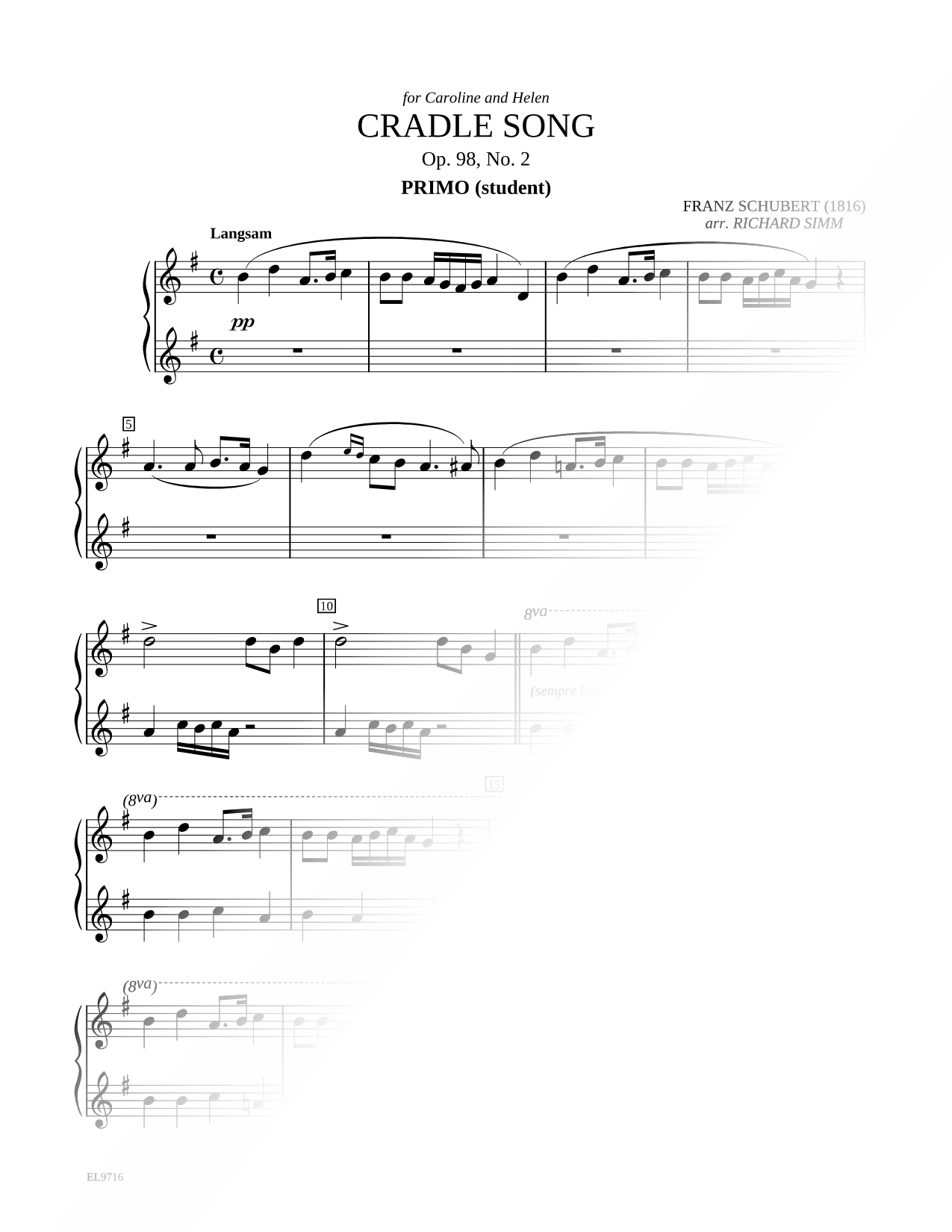Collection: Cradle Song, Opus 98, No. 2