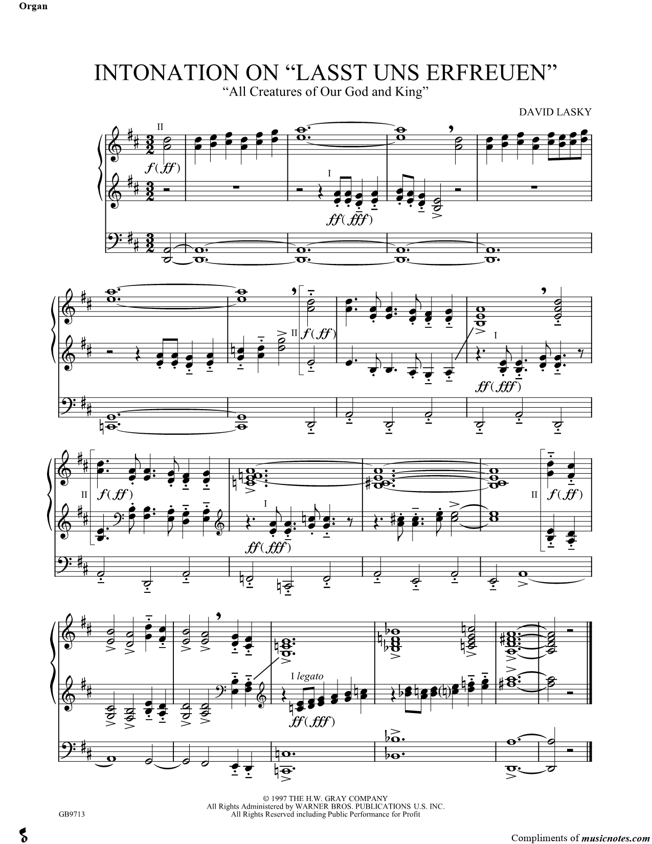 Collection: Intonation on "Lasst Uns Erfreuen"