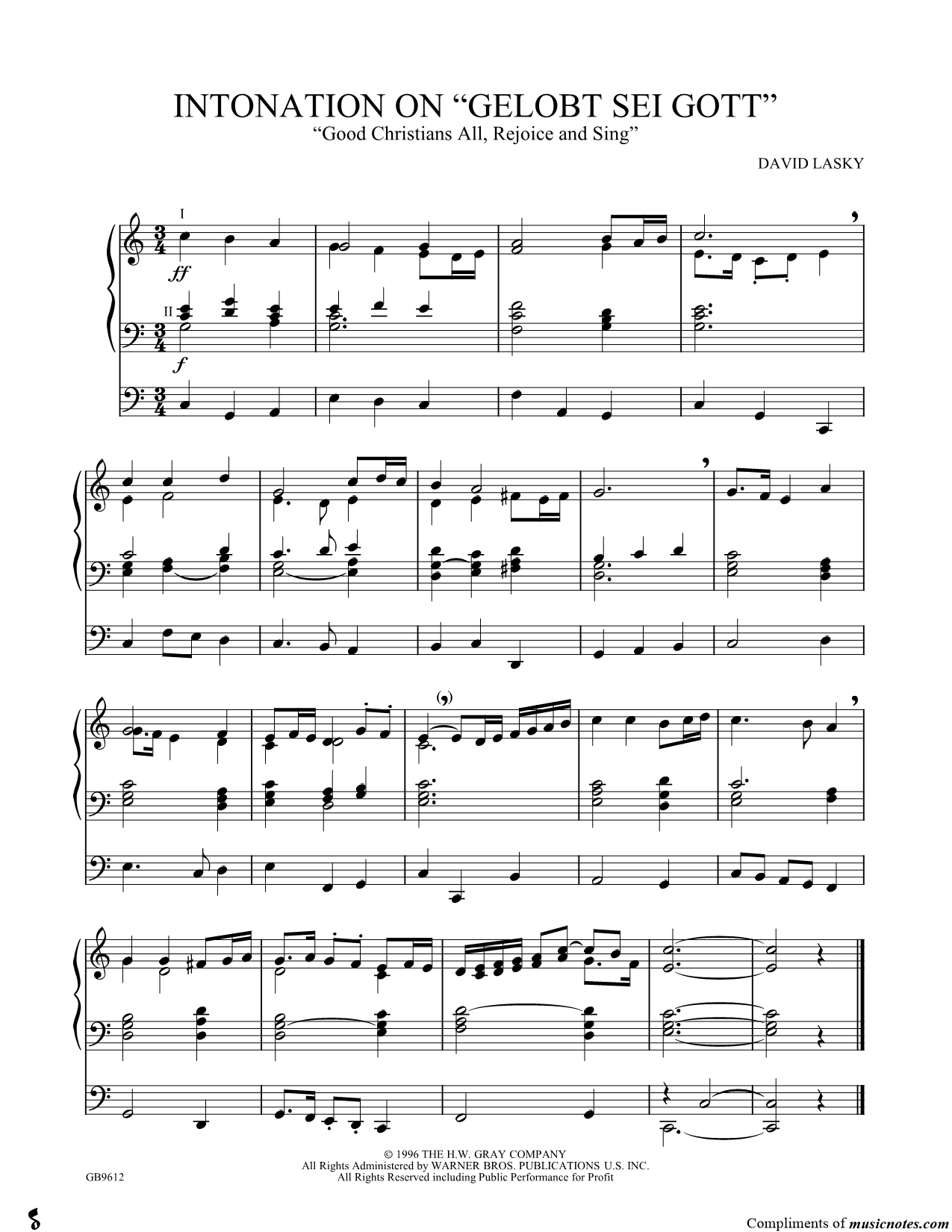 Collection: Intonation on "Gelobt Sei Gott"