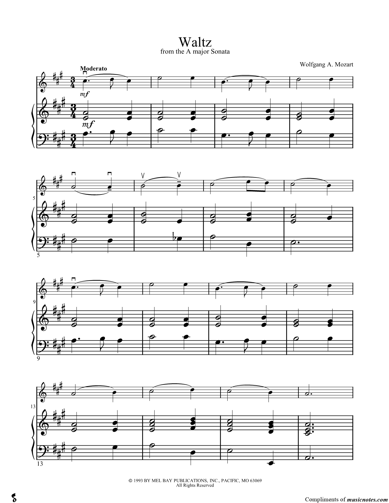 Collection: Waltz from the A Major Sonata