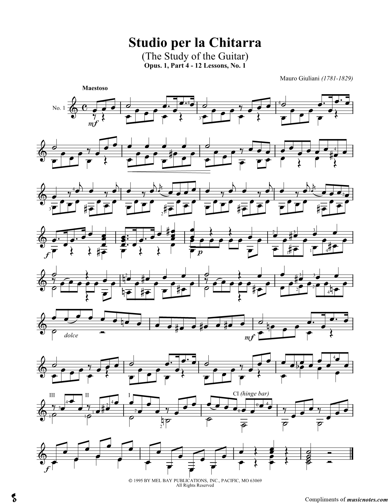 Collection: Studio Per La Chitarra, Part 4 - Twelve Lessons