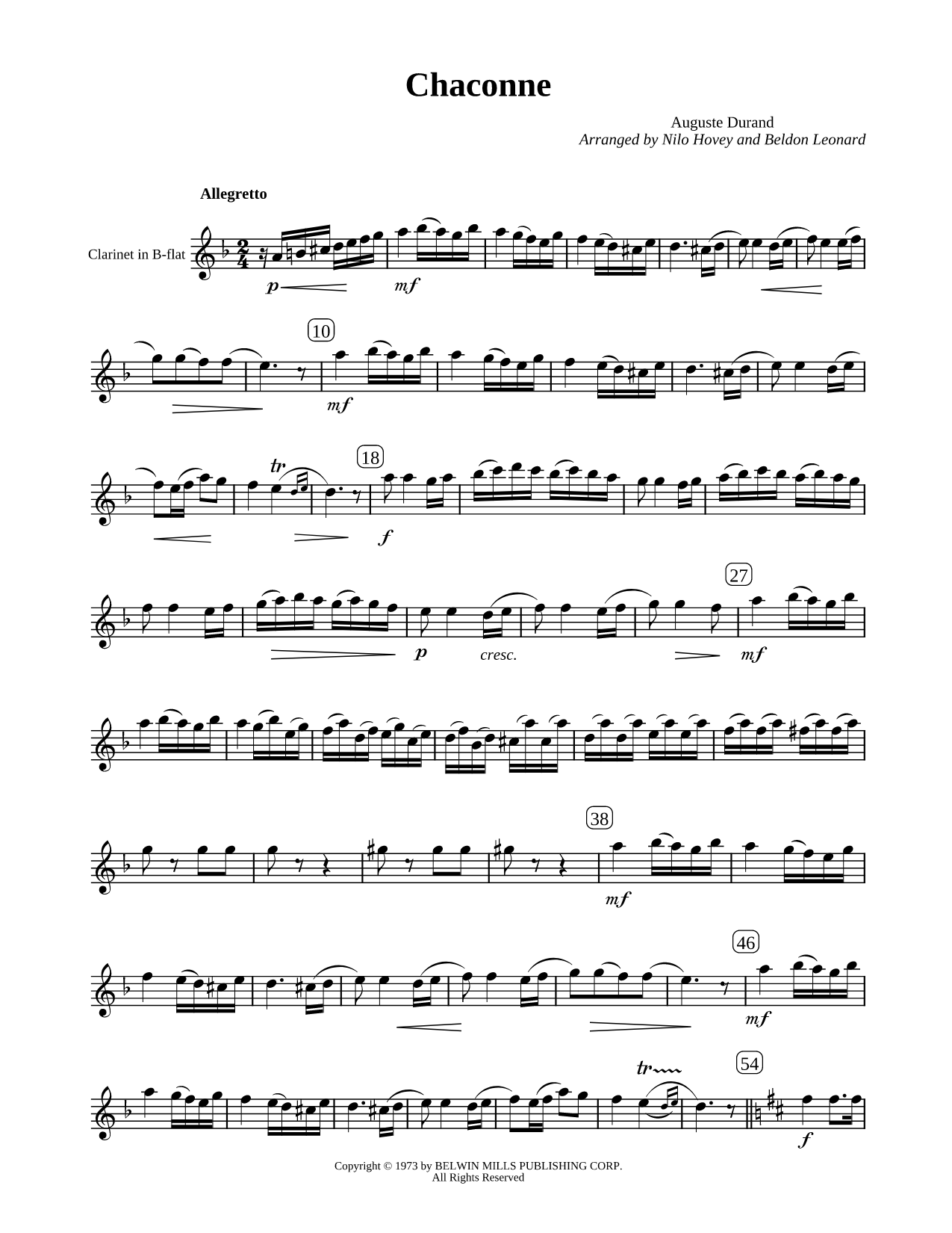 Collection: Chaconne - Clarinet & Piano