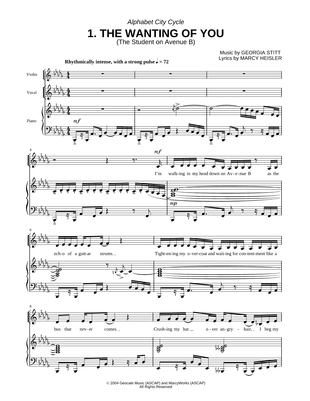 Collection: Alphabet City Cycle (Piano/Vocal Arrangements)
