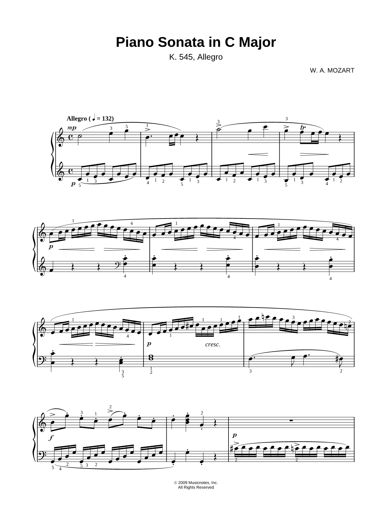 Collection: Piano Sonata No.16  in C Major, K. 545