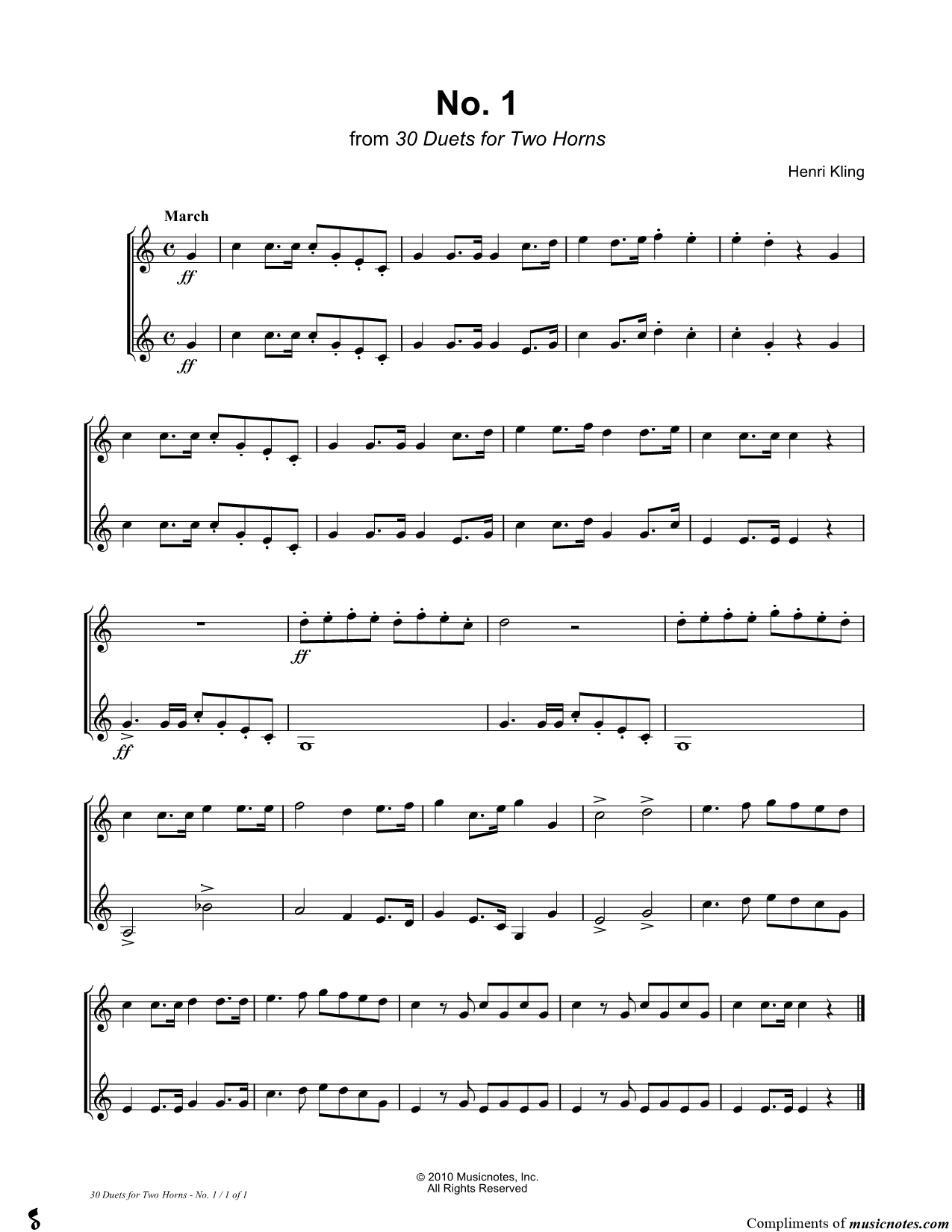 Collection: 30 Duets for Two Horns
