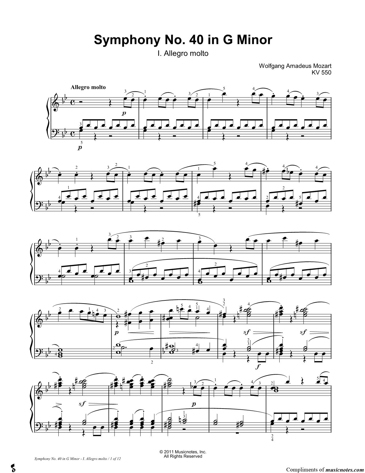 Collection: Symphony No. 40 in G Minor, KV 550