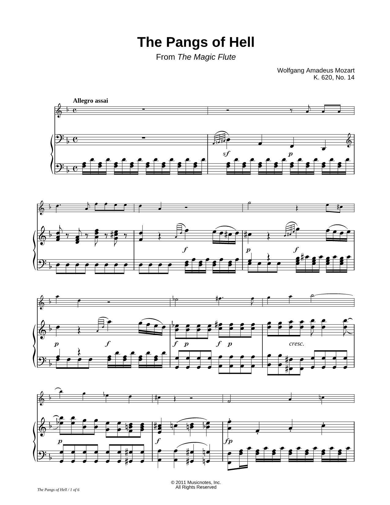 Collection: The Pangs of Hell - Bass Clef Instrument & Piano