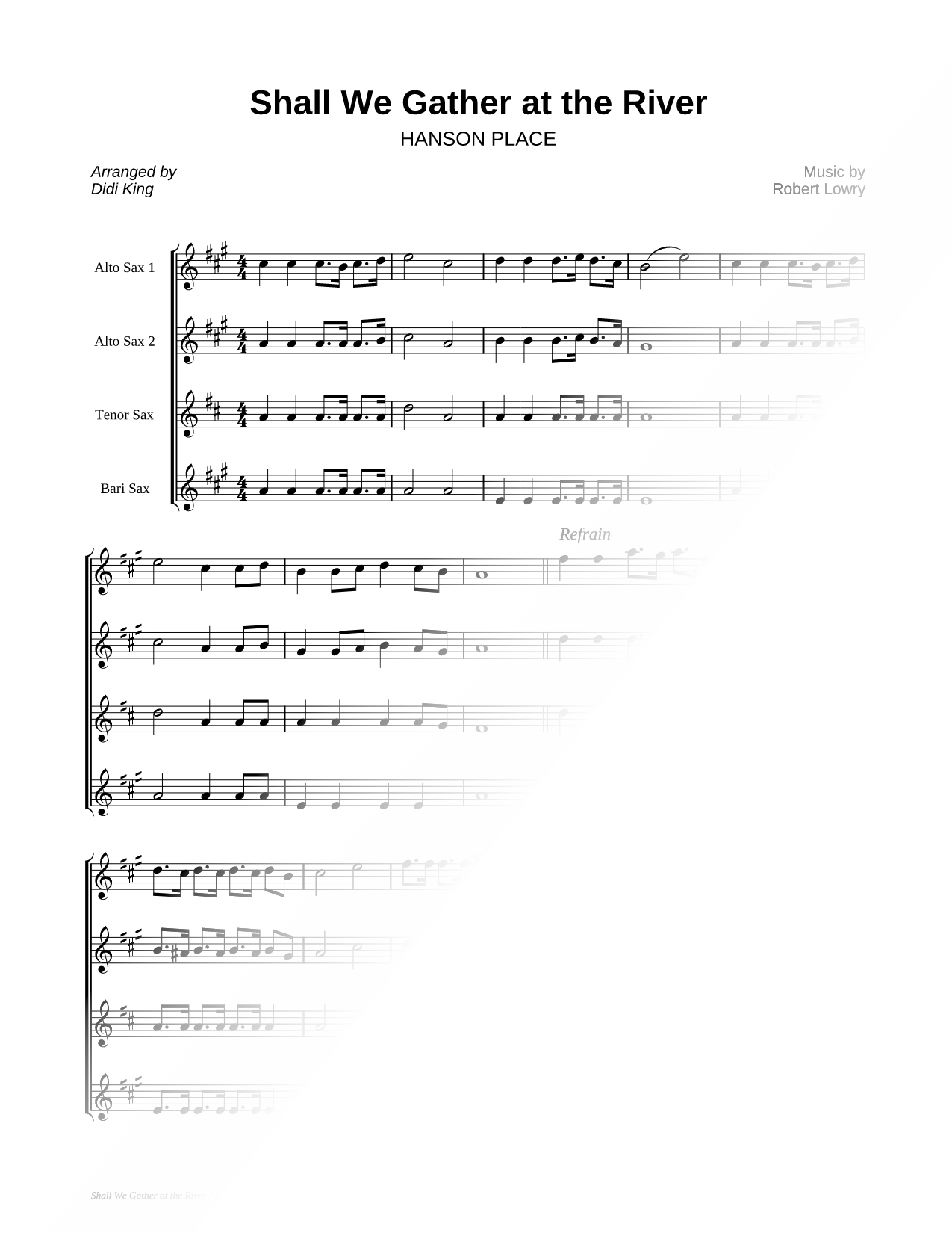 Collection: Shall We Gather At the River? - Saxophone Quartet