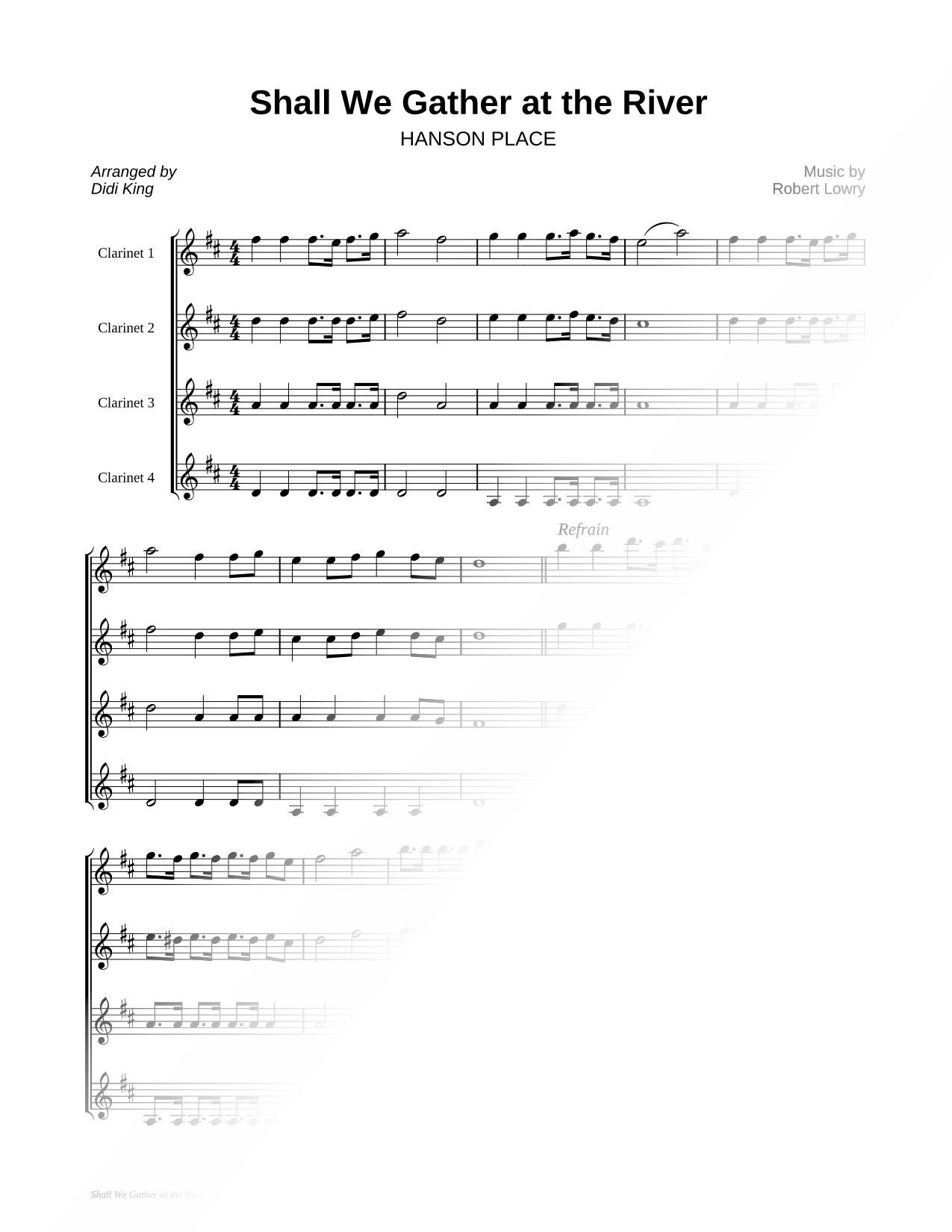 Collection: Shall We Gather At the River? - Clarinet Quartet